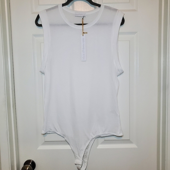 House of Harlow 1960 Tops - HOUSE OF HARLOW White Tank Bodysuit Size Large NWT